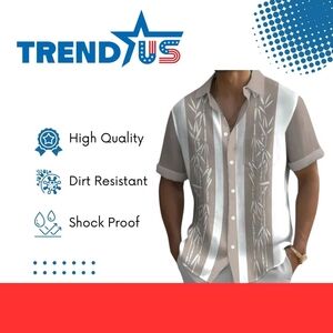 Men's White and Gray Shirt